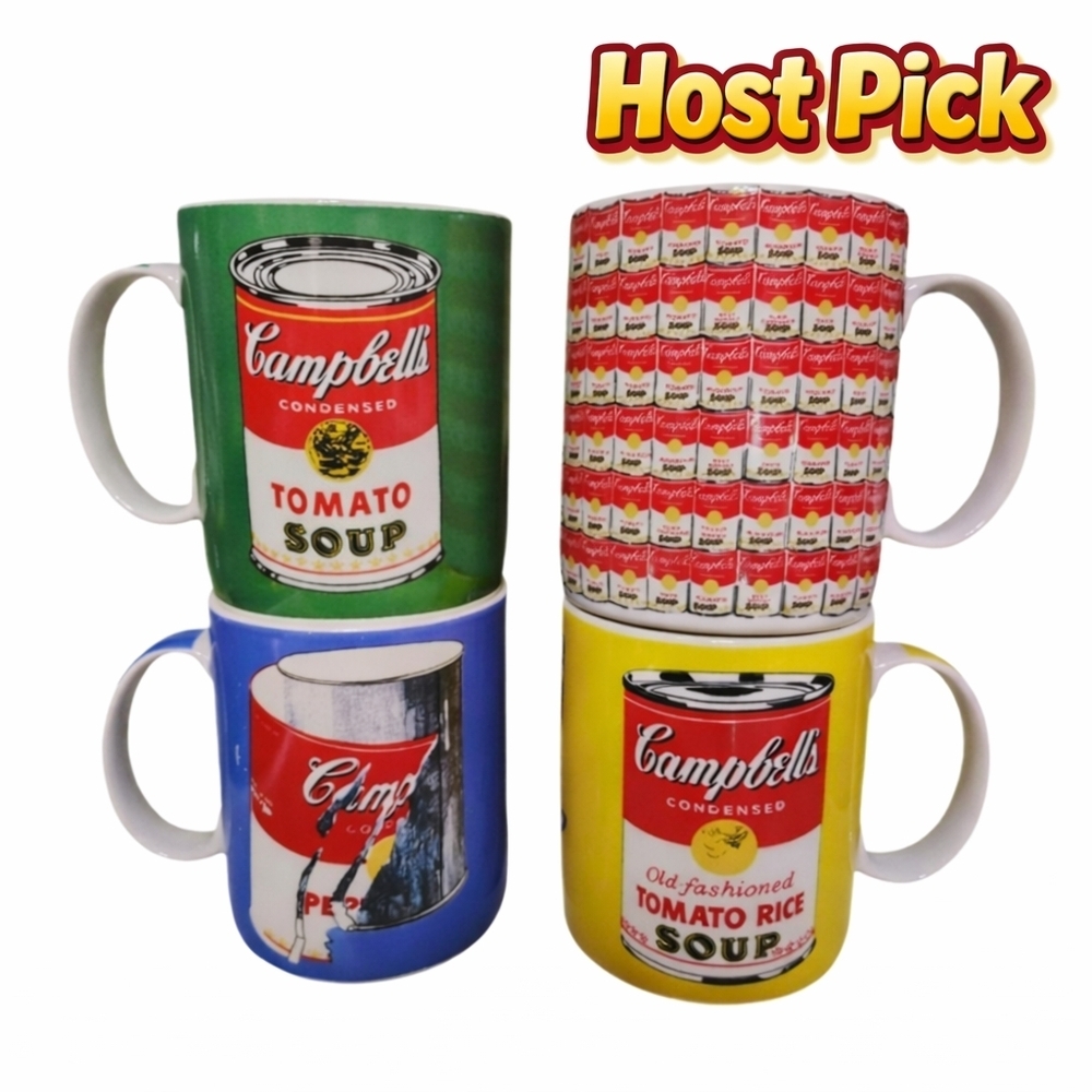 Andy Warhol Campbell Soup 4pc Mug Set Pop Art Collectible Coffee Cups NWT